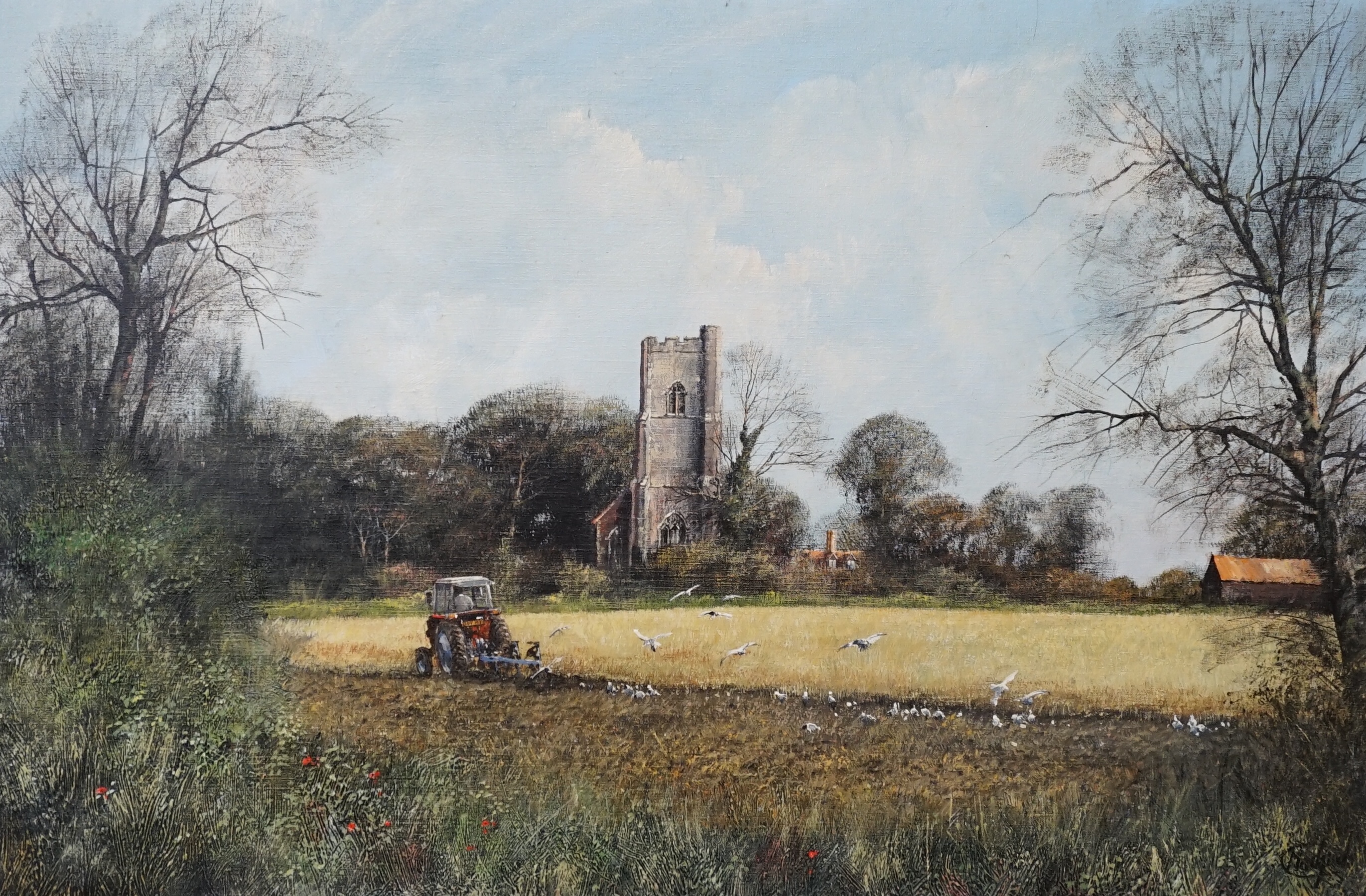 Clive Madgwick (1934-2005), oil on canvas, 'Alone with the gulls', signed, 59 x 90cm. Condition - good